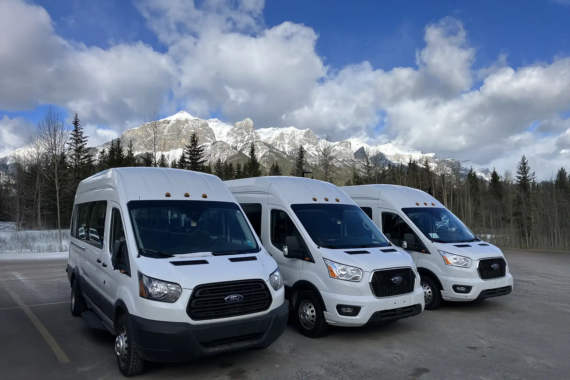 Private charter Ford Transit van at Moraine Lake